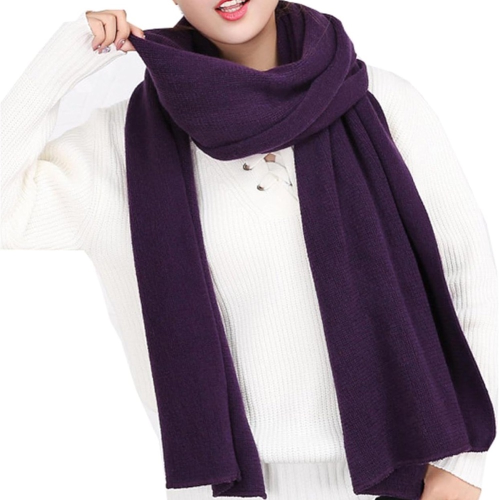 Wander Agio Women's Warm Long Shawl Winter Large Scarf Purple 70" x 10"